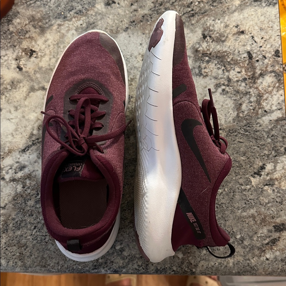 Nike Burgundy Running Shoes with White Soles